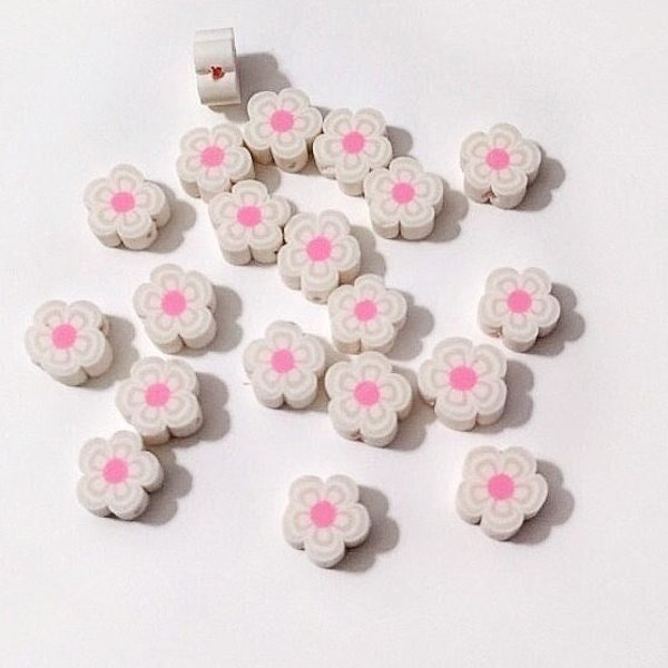 Flower Beads, Polymer Clay, FIMO, Beads, Gift For, DIY, Kid Crafts