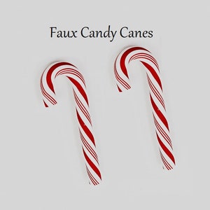 4/6/12  Fake Candy Canes, 47mm Faux Christmas Candy Canes, Fake Candy