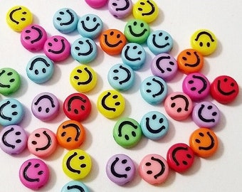 Happy Face, Smile Beads, Smile, Spacer Beads, Bold, Gifts, DIY, Kid Crafts, Beads