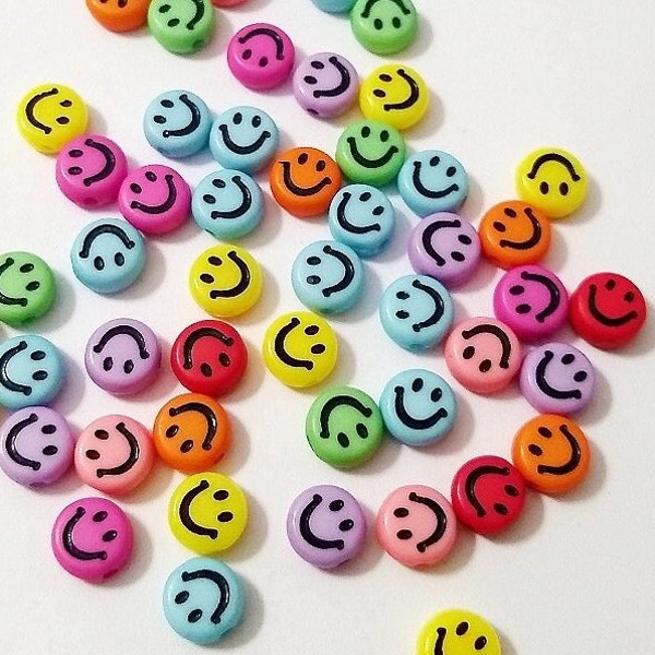 Happy Face, Smile Beads, Smile, Spacer Beads, Bold, Gifts, DIY, Kid Crafts, Beads