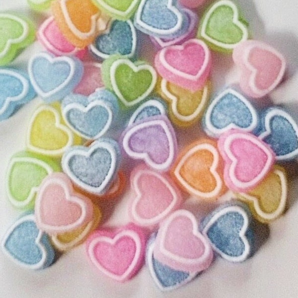 Fake Gummy Hearts, Fake Candy, Hearts, Gummy, Gift For, DIY, Cabochons, Flat Backs