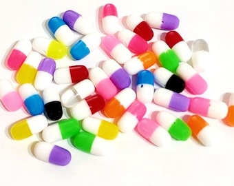 Fake Pill Cabochons, Craft Supplies, Pill, Miniatures, DIY, Doctor, Nurse, Pills