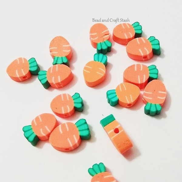 Carrot Beads, Polymer Clay Beads, Fake Food, Beads, Fimo, Kid Crafts, Fruit