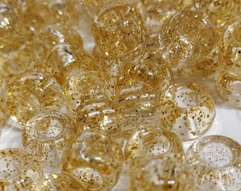 Perles pour poneys scintillantes dorées, DIY, travaux manuels pour enfants, Paillettes, Transparent, Perles, 9 mm, Cadeaux pour, 9 mm, Perles pour cheveux