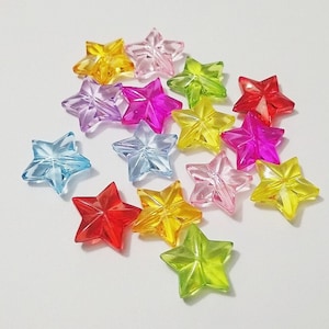 20mm Transparent Star Beads, Transparent, Star, Beads, Star Beads, Transparent