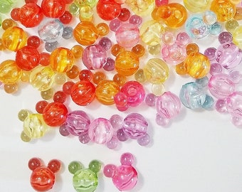 12mm Transparent Mouse Head Beads, Beads, Transparent, Mouse, Mickey, DIY, Beads