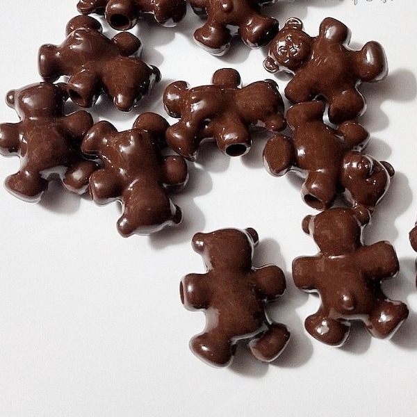 Teddy Bead Beads, Brown Bear, Beads, Teddy, Bear, Bead, Gift For, DIY, Kid Crafts, Jewelry, Brown