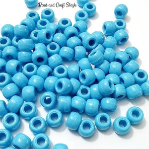 Baby Blue Pony Beads, Beads, Blue, DIY, Kid Crafts, Hair Beads, Opaque, Gift For