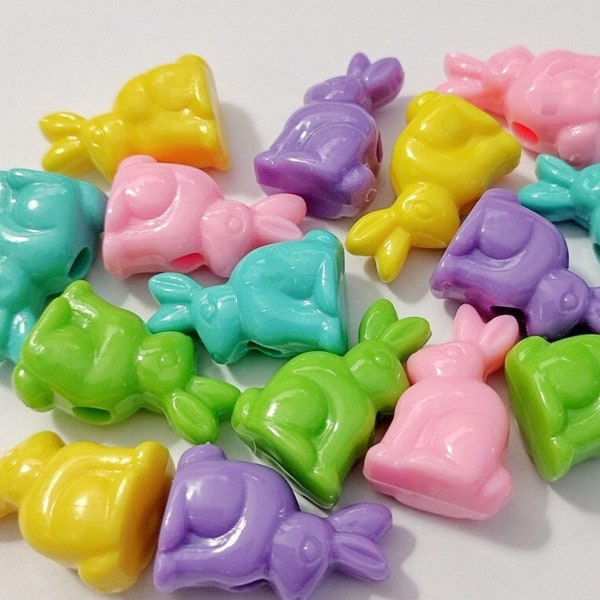 Pastel Bunny Beads, Rabbit Beads, Pastel, Gift For, Easter Crafts, Kid Crafts