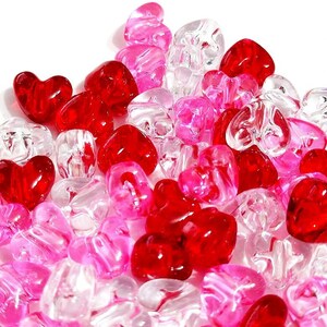 TRANSPARENT Valentine Mix, Red, White, Pink, Beads, Valentines, DIY