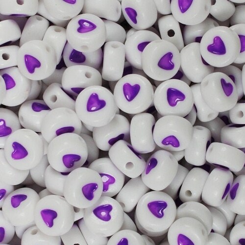 Purple Heart Beads DIY Kid Crafts Beads Purple Heart Etsy