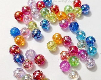 8mm AB Transparent Beads, Beads, Round Beads, AB, Gifts For, DIY, Kid Crafts