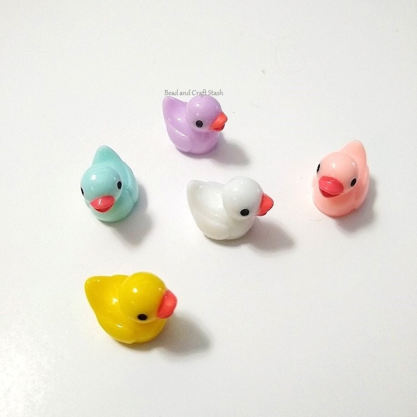 Mini Duck Cabochons, Ducks, Yellow, Pink, Blue, White, Purple, Pastel, Farm Animals, Slime Charms, Gift
