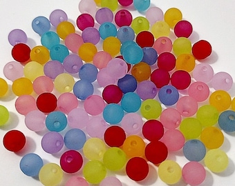 6mm Frosted, Gumball Beads, DIY, Kid Crafts, Frosted Beads, Gumball Beads, Beads