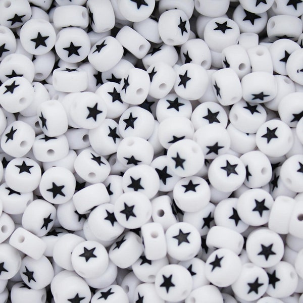 Star Spacer Beads, Black Star, Beads, DIY, Kid Crafts