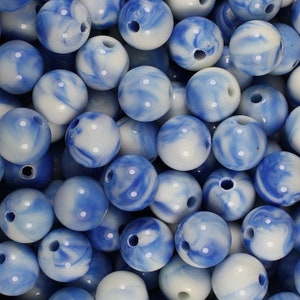Blue Swirl Beads, DIY, Kid Crafts, Beads, Acrylic Beads, Round, Swirl, Blue
