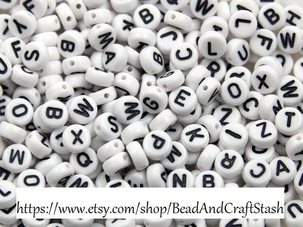 24 Beautiful Bead Crafts for Kids 19 250/500/1000 Alphabet Beads, Letter Beads, Black and White Beads,…