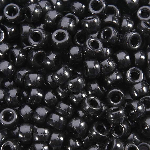 Black Pony Bead, Barrel Beads, Black, Pony Beads, Hair Beads, DIY, Kid  Crafts, 9mm, Gifts For, Opaque 