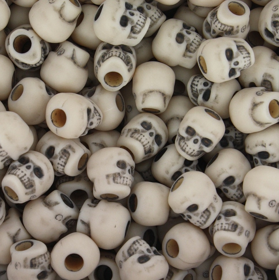 Howlite Skull Beads  Dyed Skull Shaped Beads - Available in 8mm 10mm 18mm