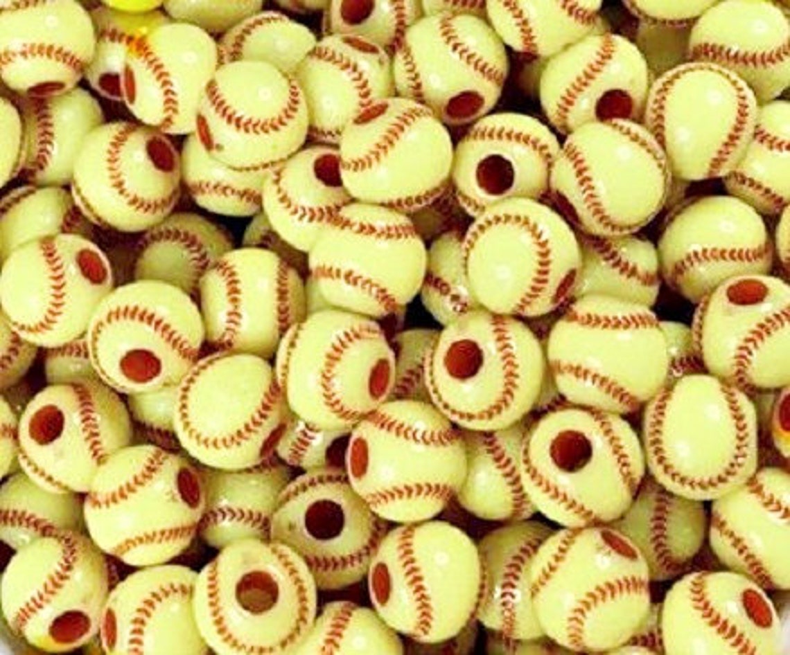 Softball Beads Softball Ball QTY 10/20/etc Sports Beads Etsy
