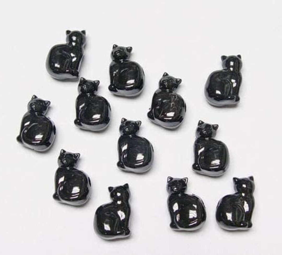 Black Cat Halloween Beads, Kid Crafts, DIY, Black Cat, Beads Etsy