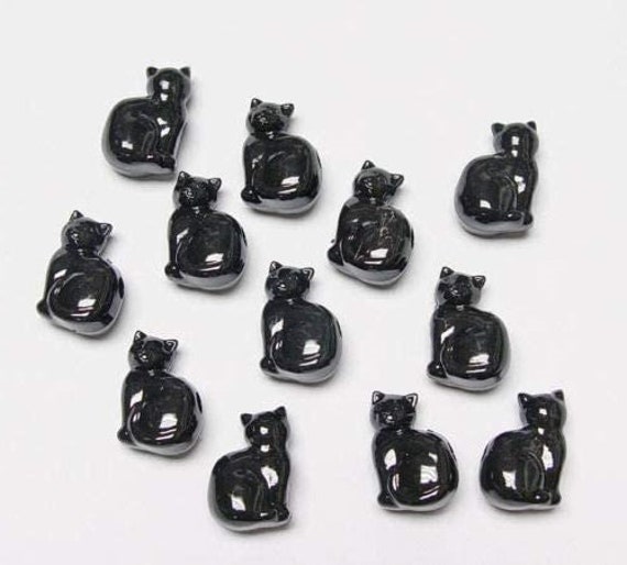 Black Cat Halloween Beads Kid Crafts DIY Black Cat Beads Etsy