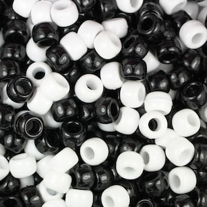 Black and White Pony Beads, DIY, Kid Crafts, Beads, Pony Beads
