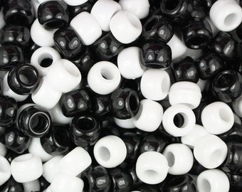 Black and White Pony Beads, DIY, Kid Crafts, Beads, Pony Beads