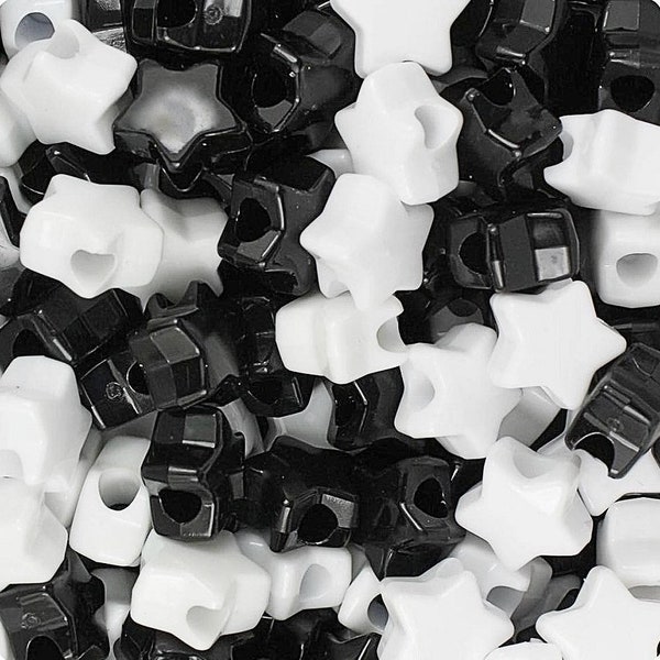 Black and White Star Beads, Star Beads, DIY, Kid Crafts