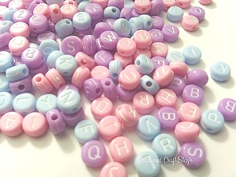 Pastel Letter Beads Alphabet Beads Etsy