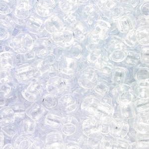 50pcs Clear Transparent Pony Hair Barrel Acrylic Medium Size