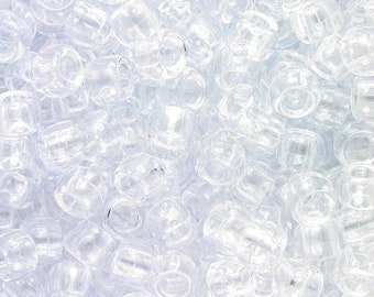 Cuentas de poni transparentes, cuentas de poni, cuentas transparentes, 9 mm, cuentas, transparentes, regalo para, cuentas para el cabello