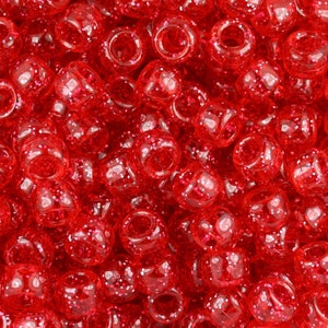 480 Red Opaque Pony Beads, Pony Beads, Plastic Pony Beads, Craft Beads for  Kids 