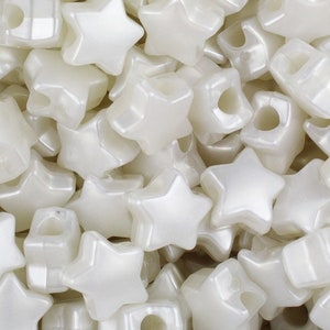 Bridal White Pearl Star Pony Beads, DIY, Kid Crafts