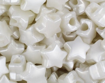 Bridal White Pearl Star Pony Beads, DIY, Kid Crafts