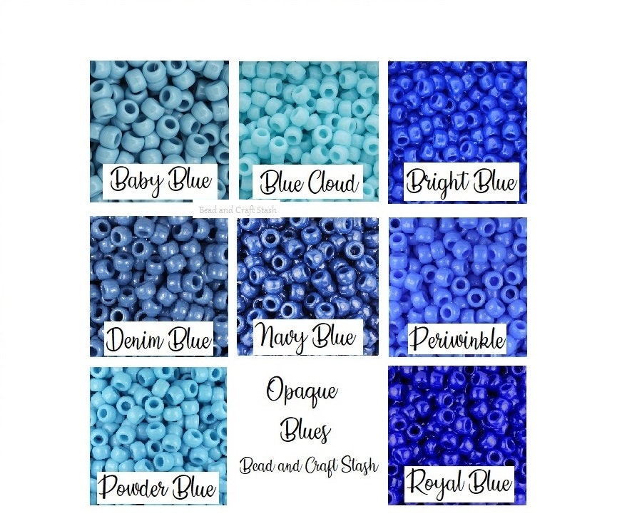 Baby Blue Pearl 9x6mm Pony Beads, 500pc. for School Crafts Hair