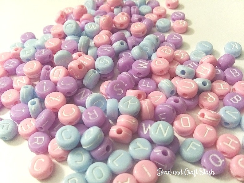 Pastel Letter Beads Alphabet Beads Etsy