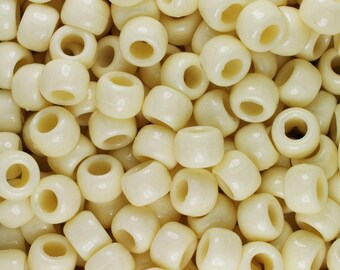 Perles poneys, perles pour cheveux, perles tonneau ivoire