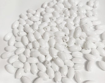 White Oat Beads, Beads, White