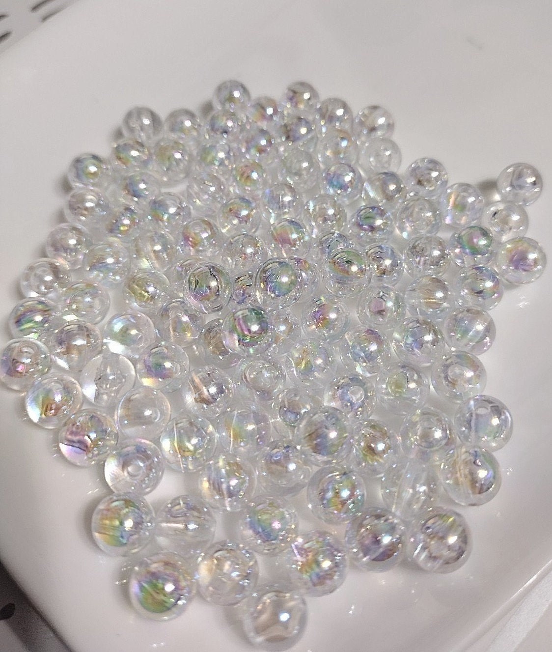 25 GM 8 mm Donut Shaped Plastic Beads Mix Lot