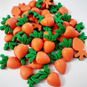 Chunky Carrot Cabochons, Easter Embellishments, Easter, Carrot