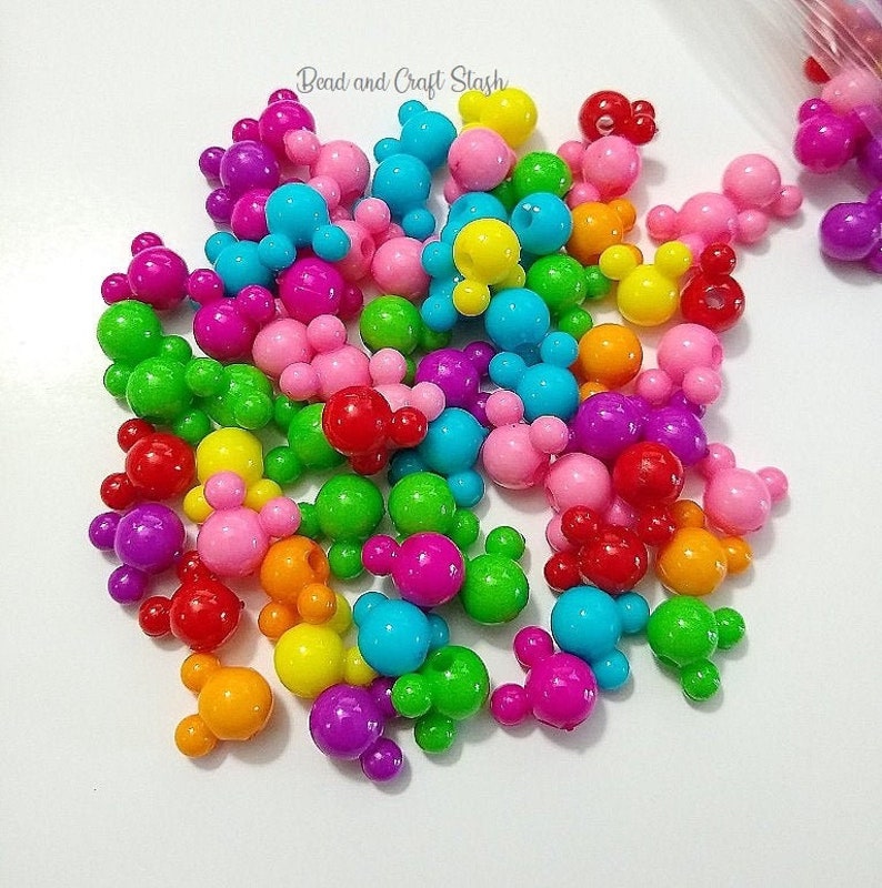 12mm Mouse Head Beads DIY Kid Crafts Mickey Acrylic Beads Etsy