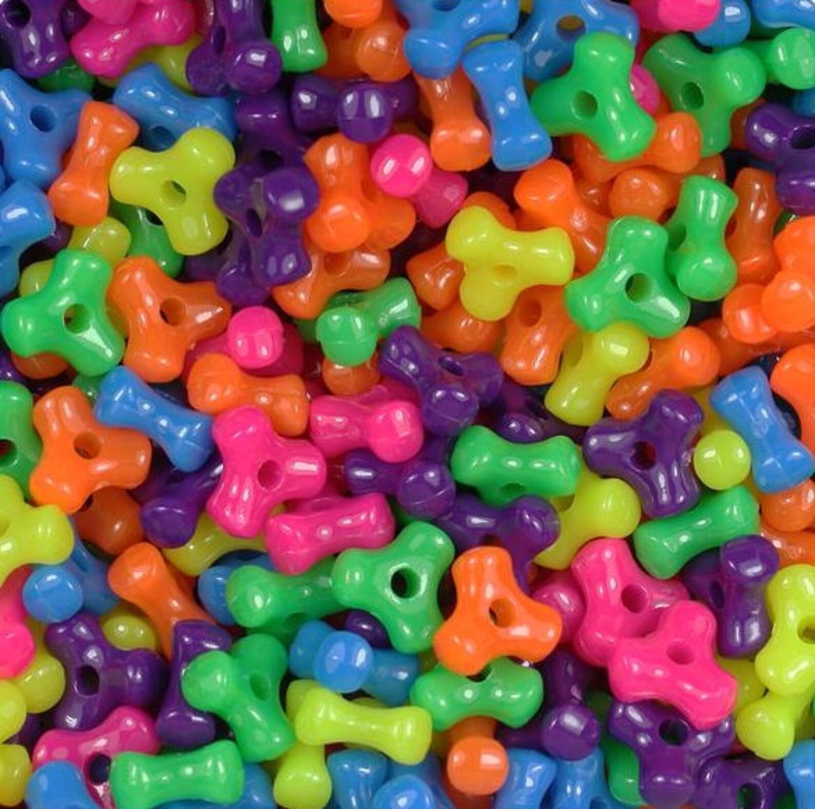 Neon Tri Bead Assortment Beads Kid Crafts Acrylic Beads Etsy