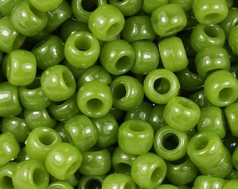 Perles poney vert jade, 9 mm, Opaque, Perles, Vert