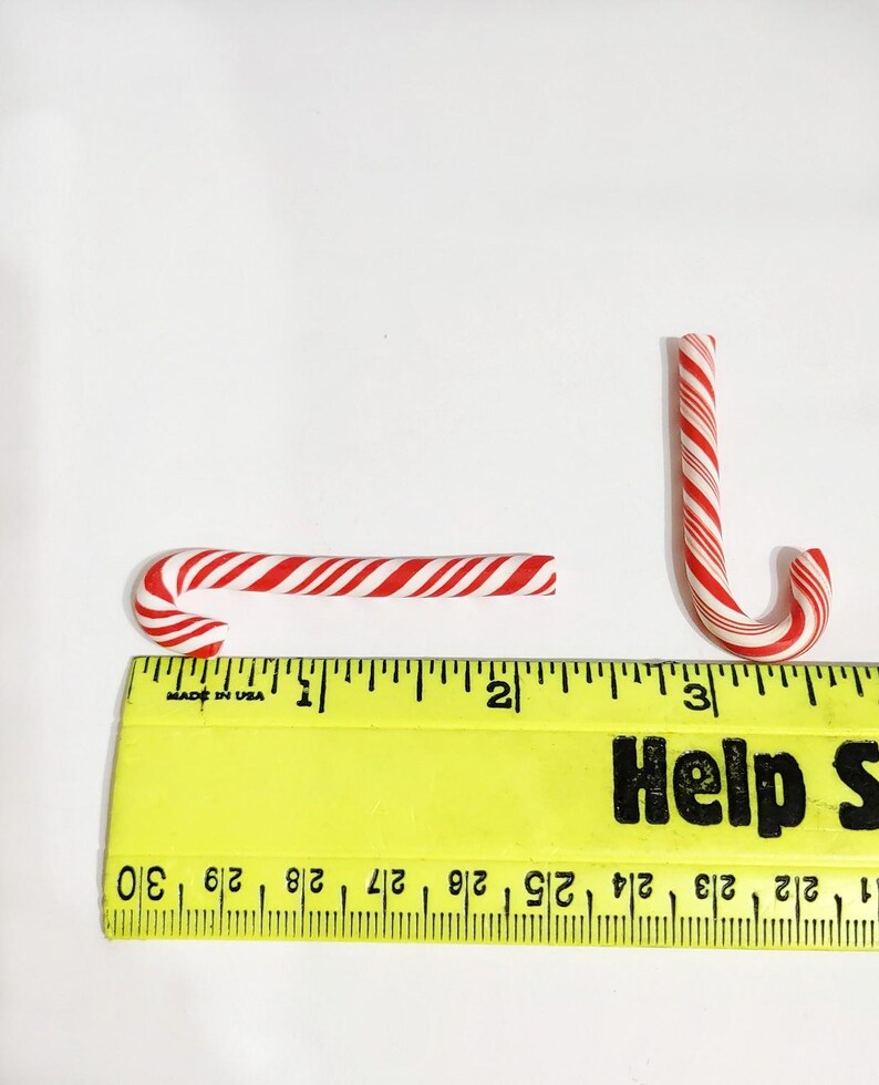 Candy Cane Ruler 4/6/12 Fake Candy Canes, 47mm Faux Christmas Candy Canes, Fake Candy - Etsy