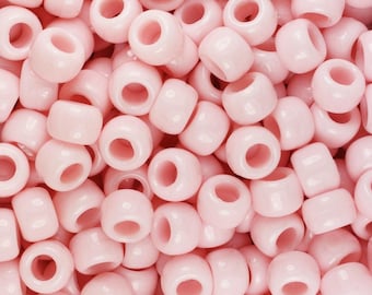 Lady Pink, Perles poneys, Perles 9 x 6 mm, Perles acryliques