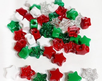 Mélange d'étoiles de Noël. Perles de Noël