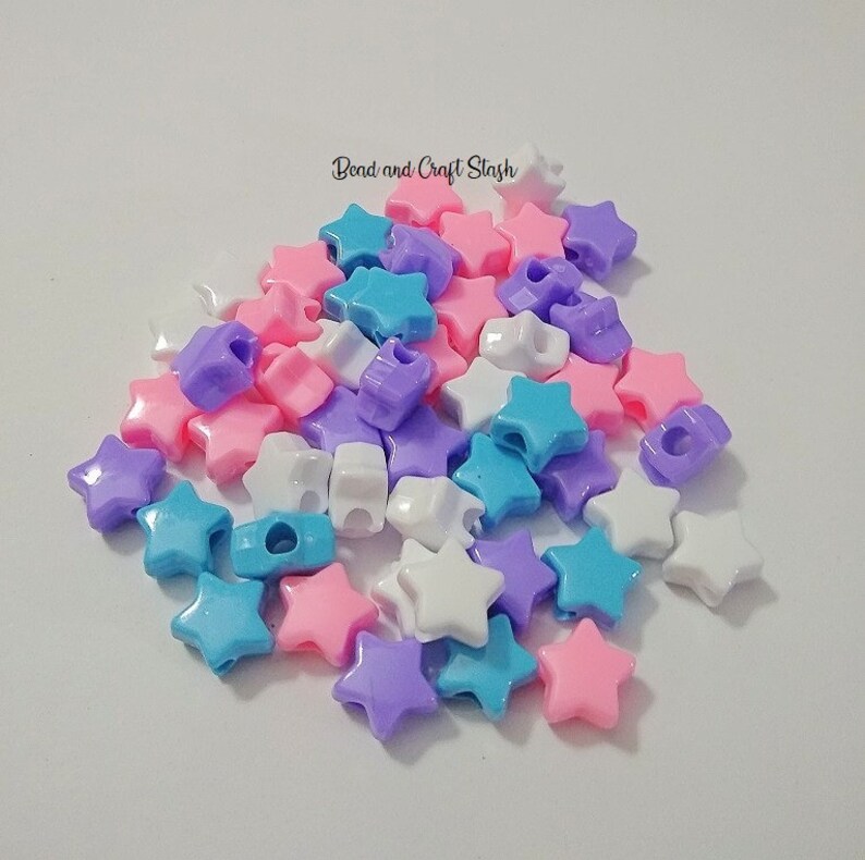 Pastel Star Beads DIY Kid Crafts Beads Pastel Beads Hair Etsy