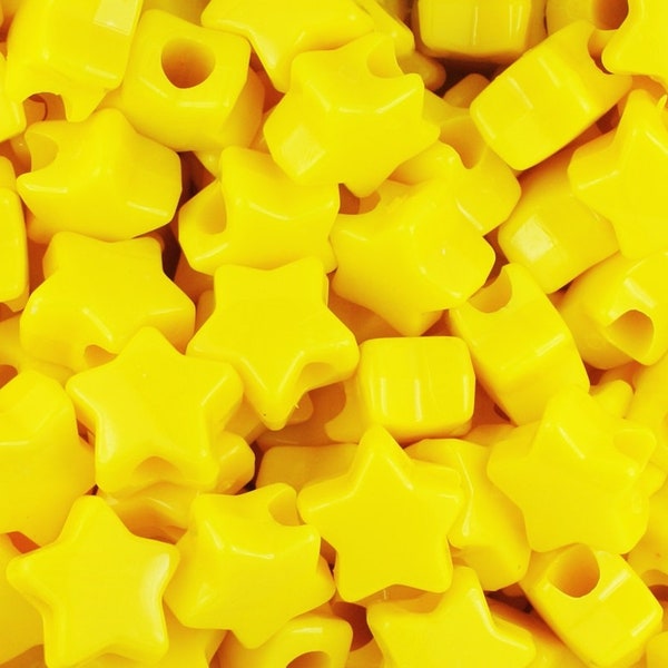 Yellow Star Pony Beads, DIY, Kid Crafts, Yellow, Halloween, Star, Beads, Hair Beads