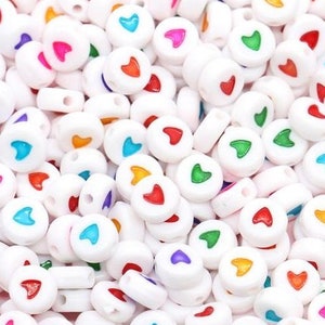 7mm Acrylic Multicolor Heart Beads with black heart craft beads for be –  Rosebeading Official